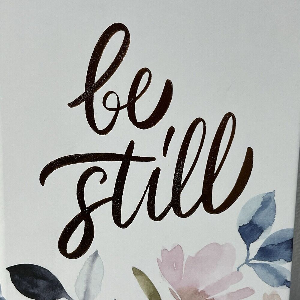BE STILL Hardcover Notebook Journal Lined Bible Texts Flowers - Picture 2 of 13